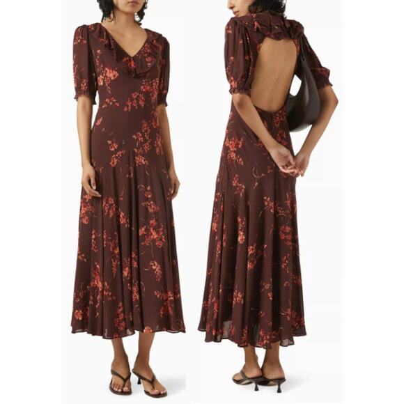 Reformation Dresses & Skirts - NWOT Reformation Evra Lace Georgette Midi Dress Size 12
